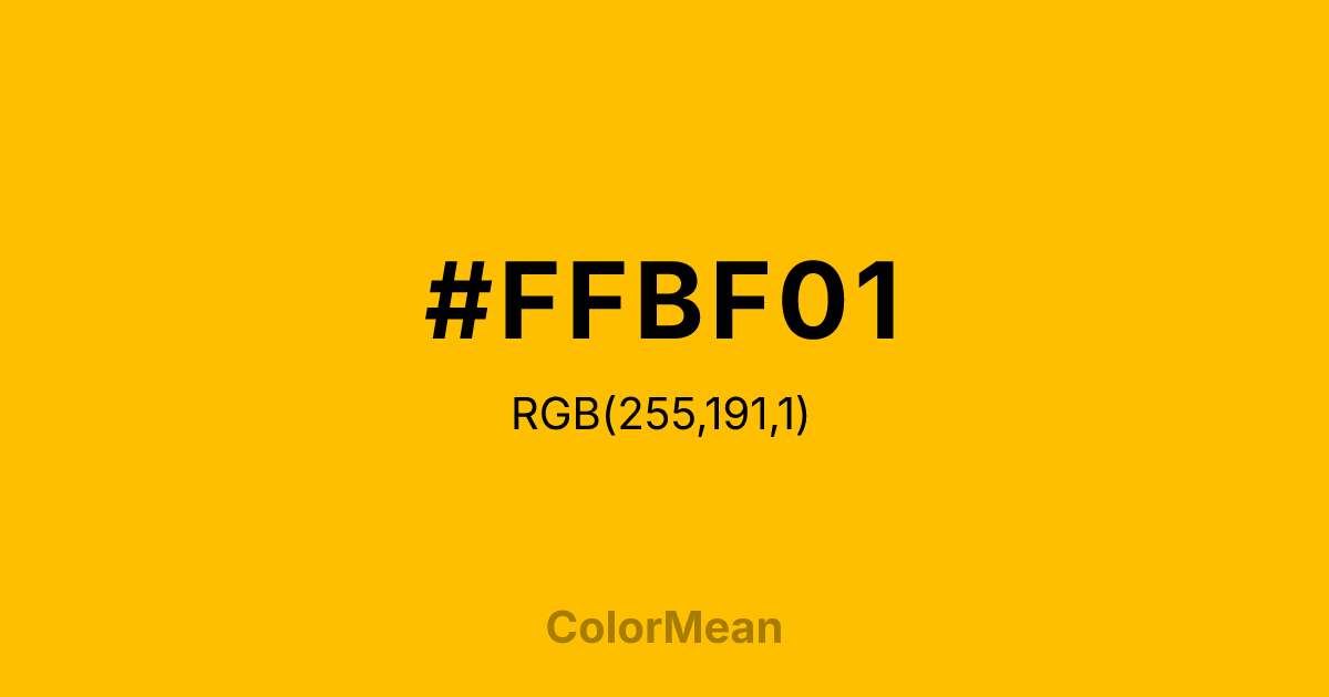 #FFBF01 color swatch