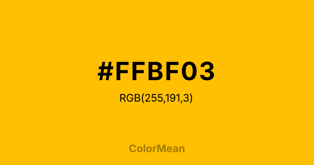 #FFBF03 color swatch