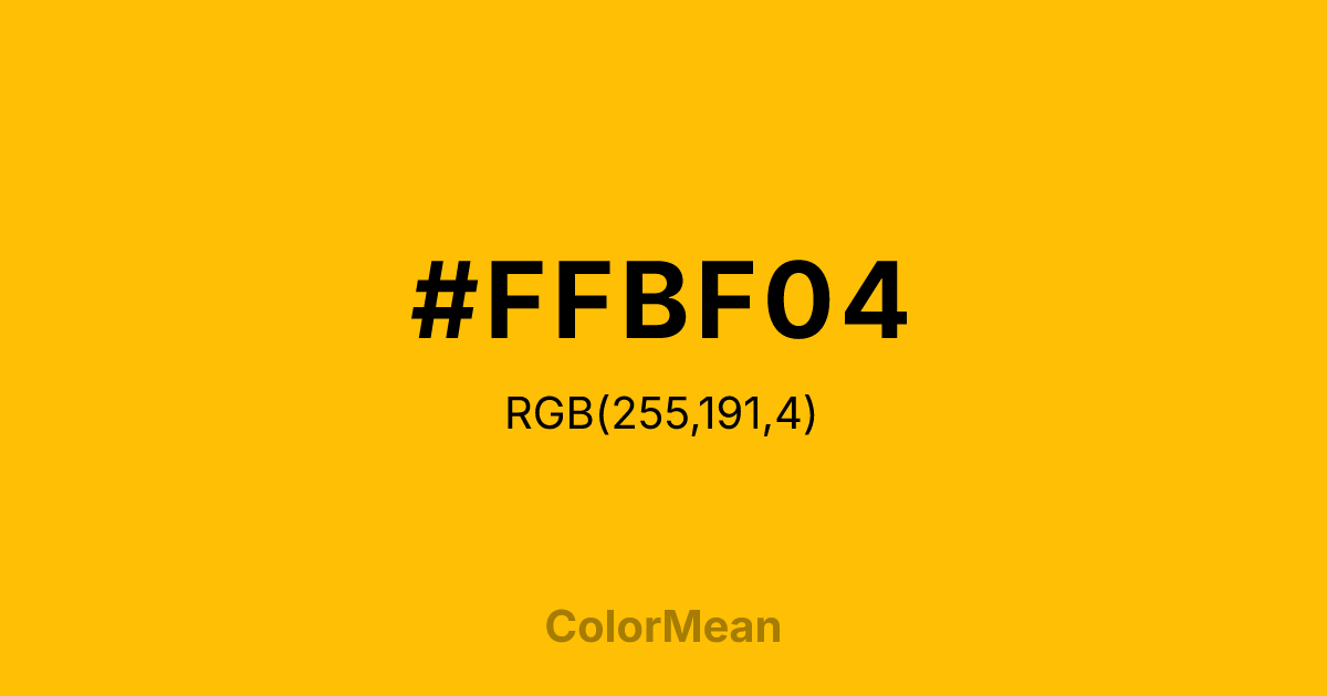 #FFBF04 color swatch