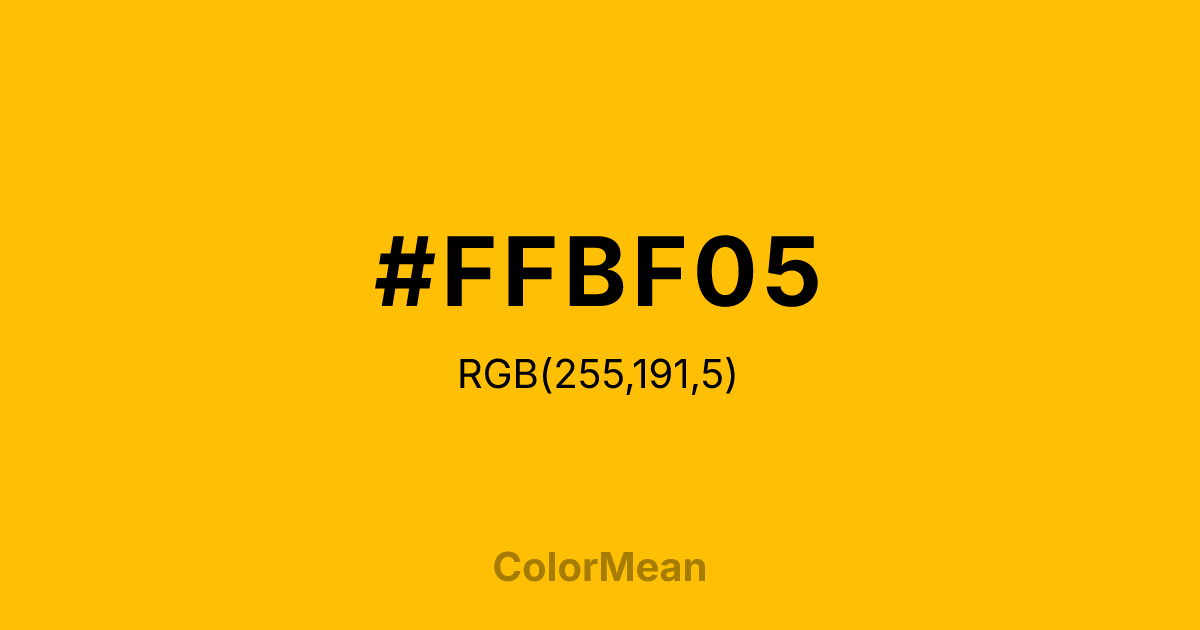 #FFBF05 color swatch