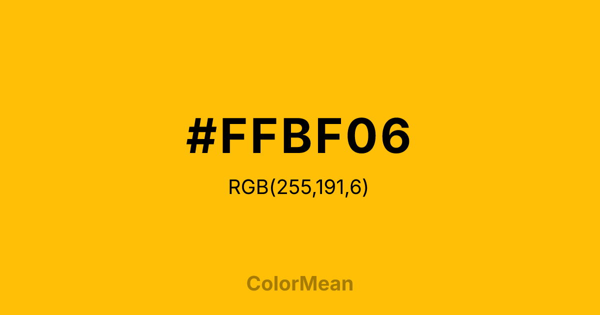 #FFBF06 color swatch