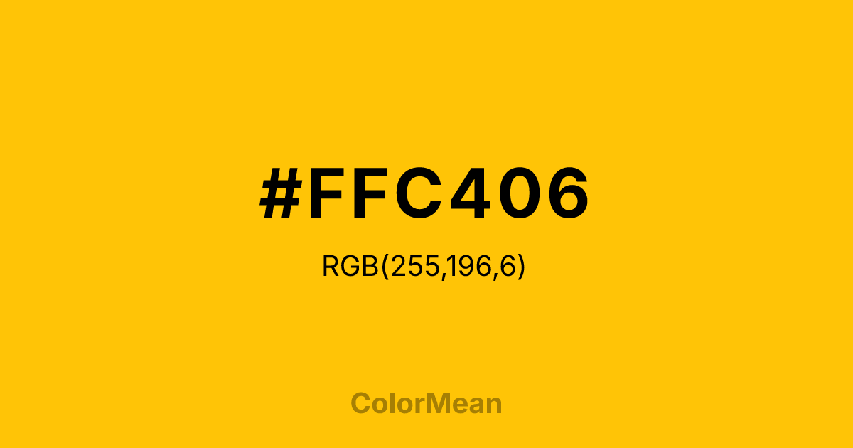 #FFC406 color swatch