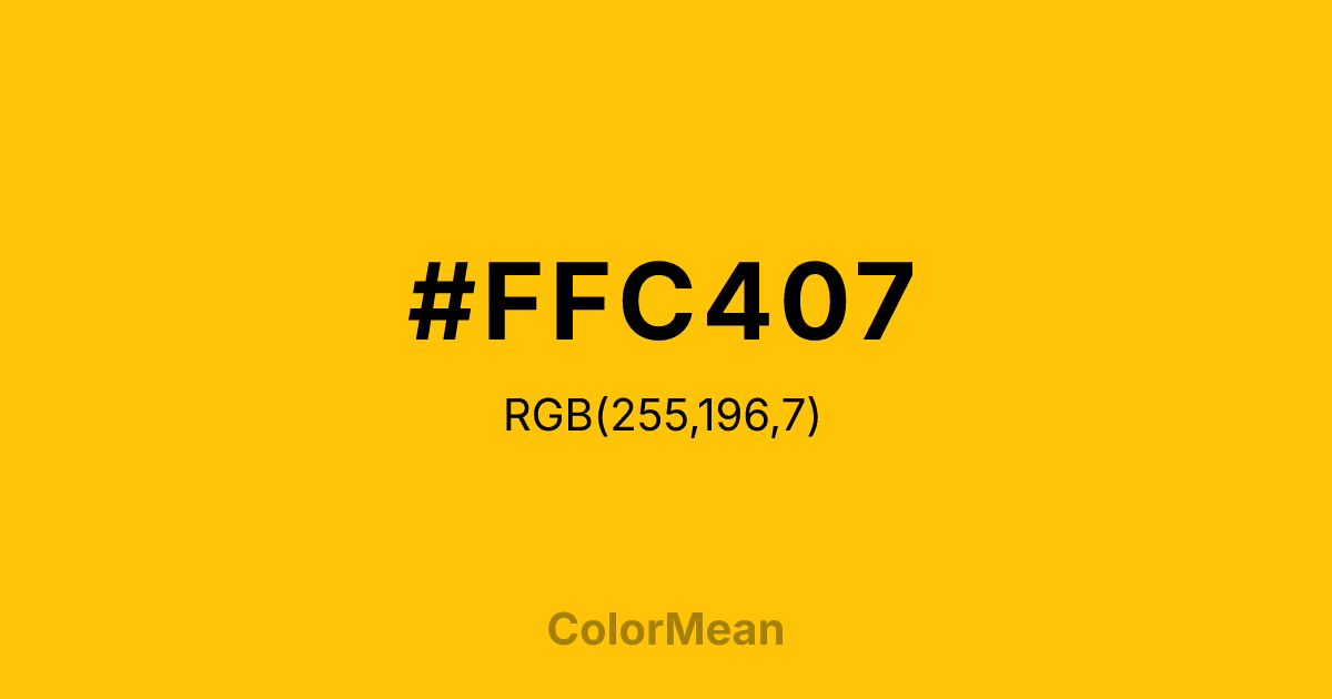 #FFC407 color swatch