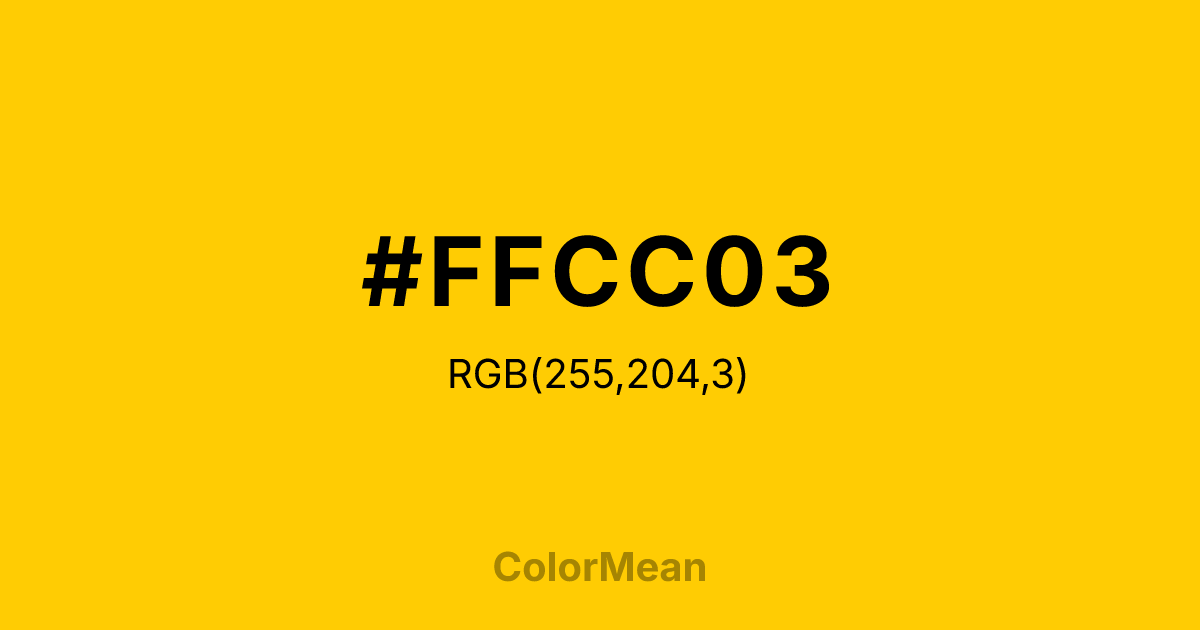 #FFCC03 color swatch
