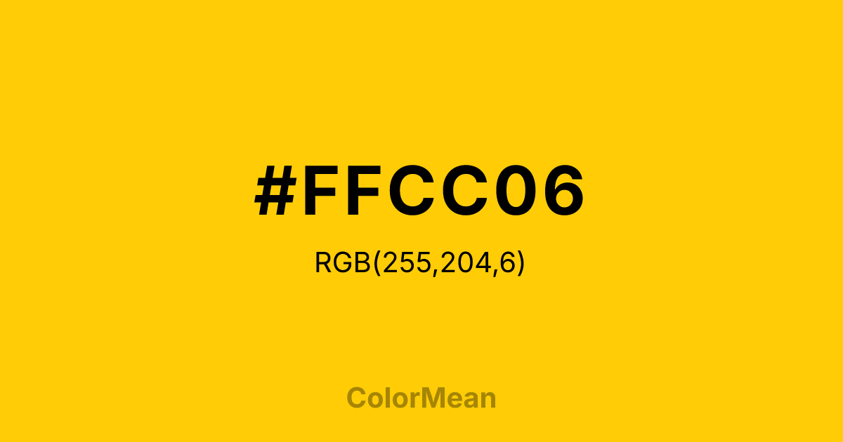 #FFCC06 color swatch