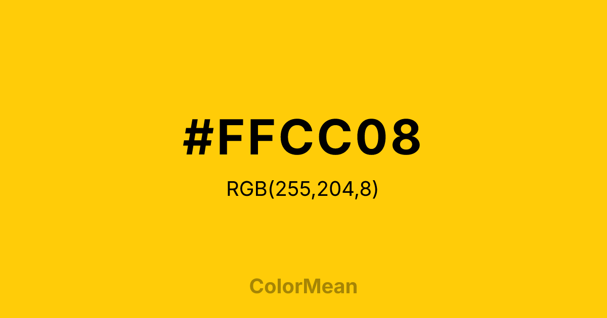 #FFCC08 color swatch