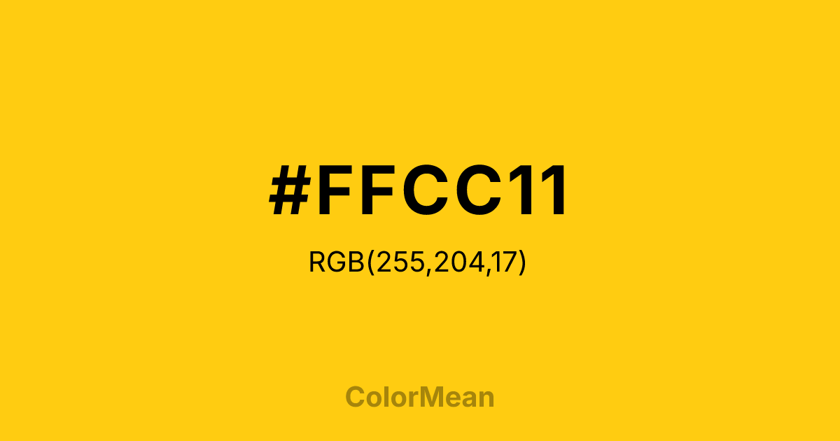 #FFCC11 color swatch