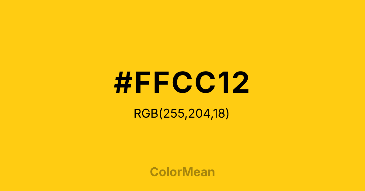 #FFCC12 color swatch