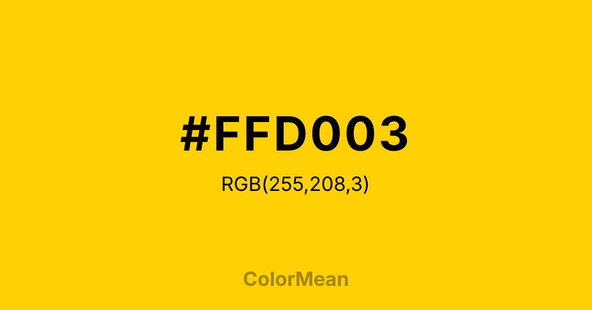 #FFD003 color swatch