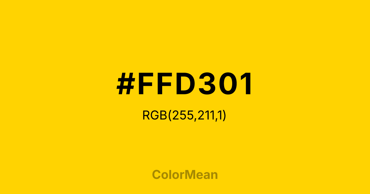 #FFD301 color swatch