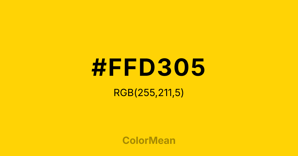 #FFD305 color swatch