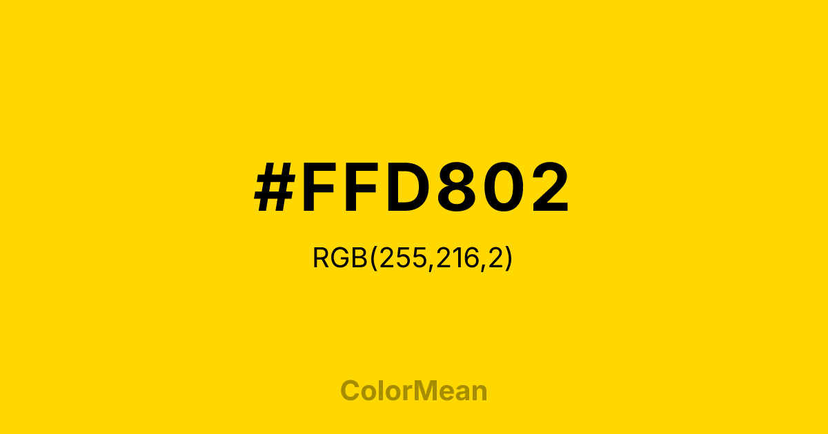 #FFD802 color swatch