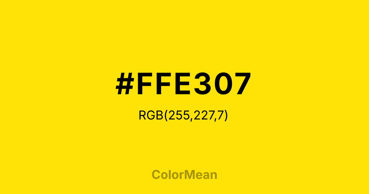 #FFE307 color swatch