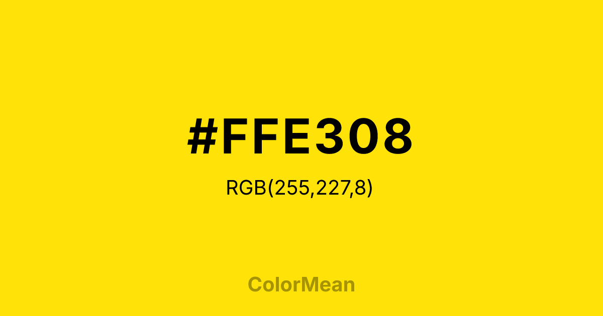 #FFE308 color swatch
