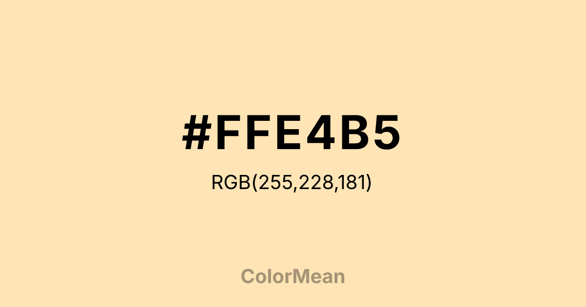 #FFE4B5 color swatch