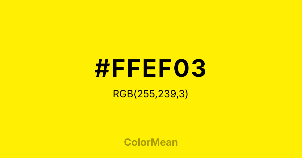 #FFEF03 color swatch