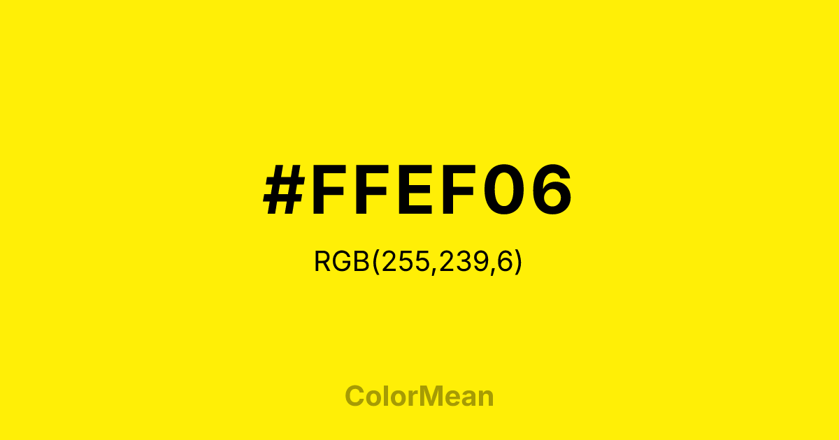 #FFEF06 color swatch