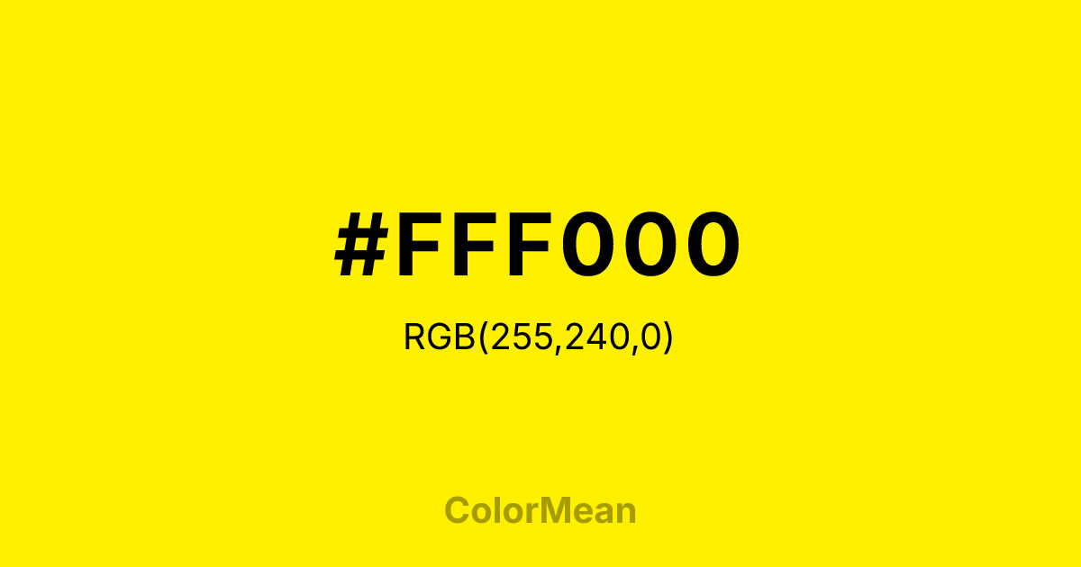 #FFF000 color swatch