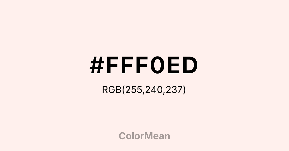 #FFF0ED color swatch