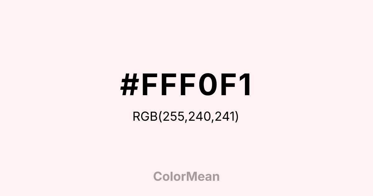 #FFF0F1 color swatch