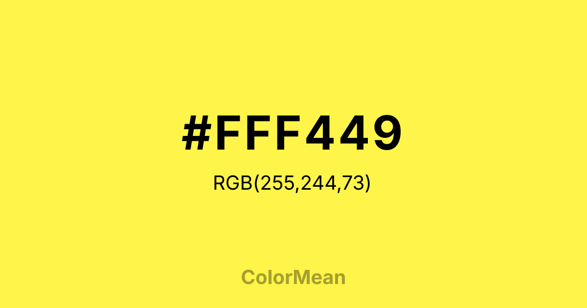 #FFF449 color swatch