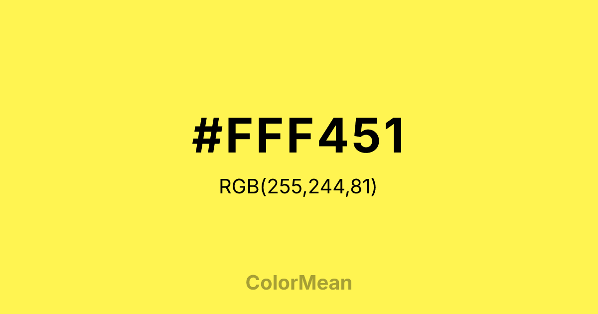 #FFF451 color swatch