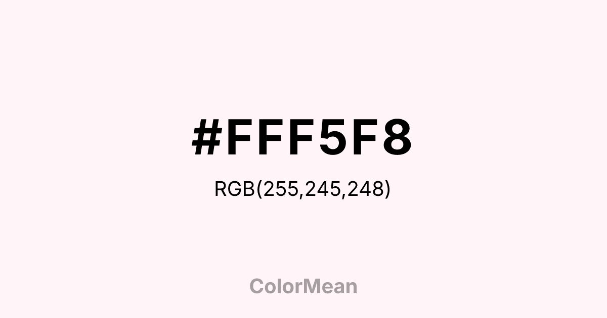#FFF5F8 color swatch