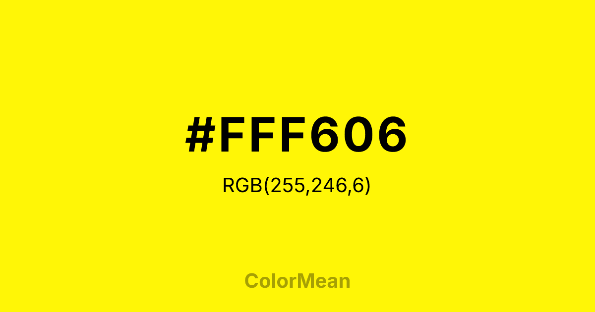 #FFF606 color swatch