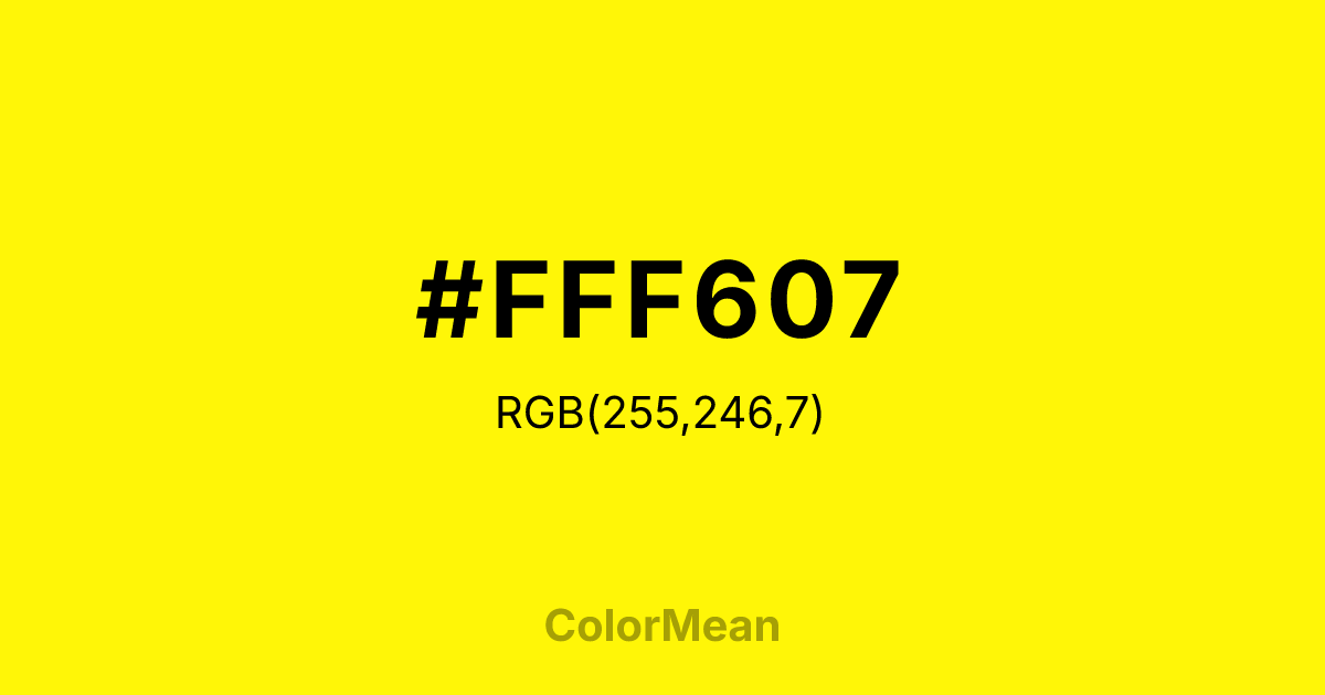 #FFF607 color swatch