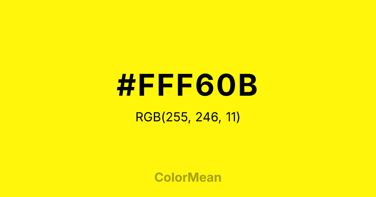 #FFF60B color swatch