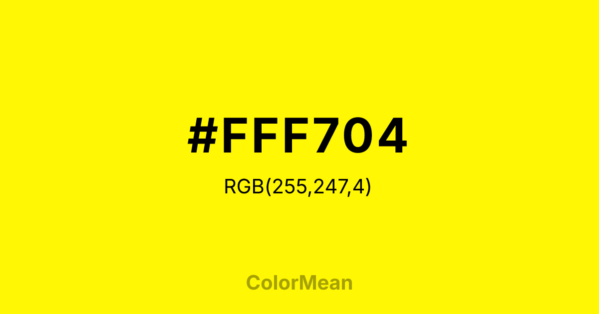 #FFF704 color swatch