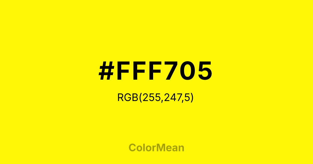 #FFF705 color swatch
