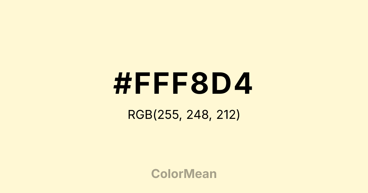 #FFF8D4 color swatch