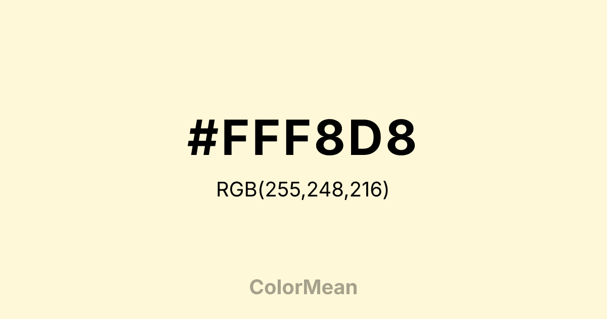 #FFF8D8 color swatch