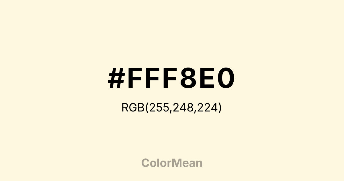 #FFF8E0 color swatch