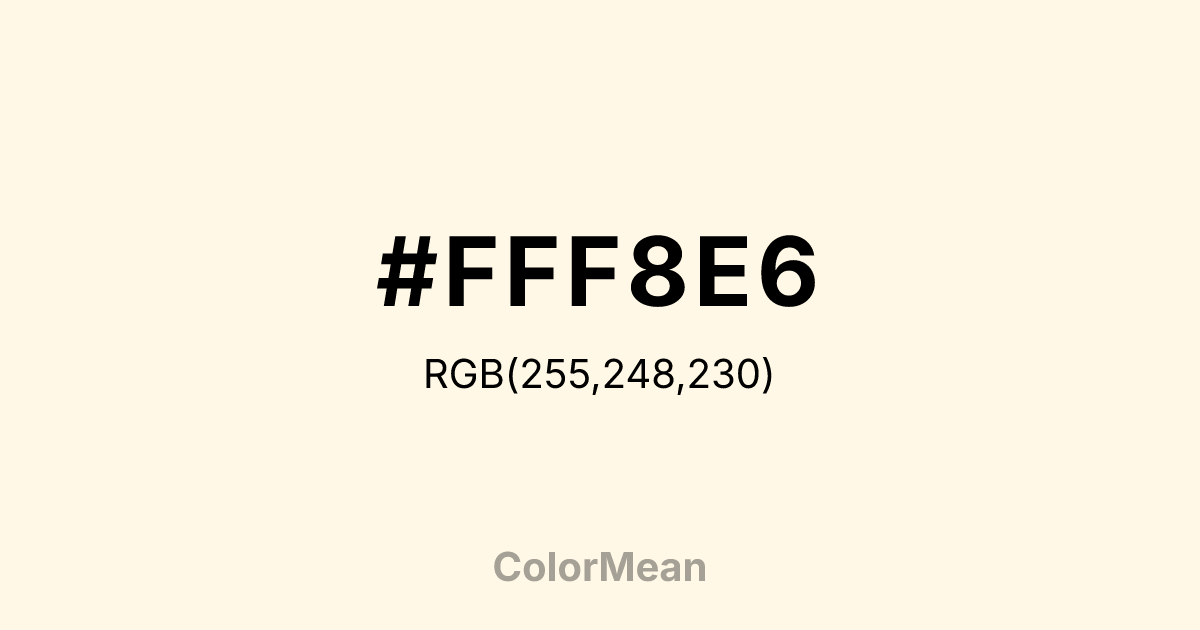 #FFF8E6 color swatch