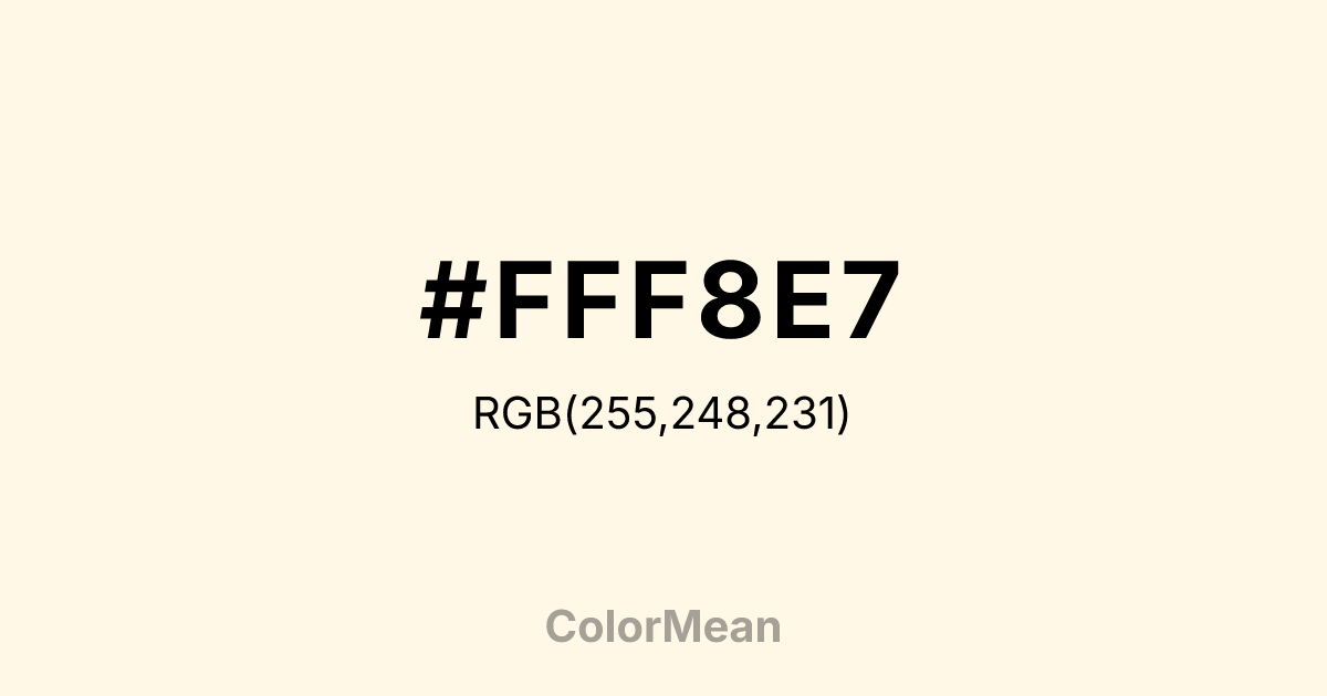 #FFF8E7 color swatch