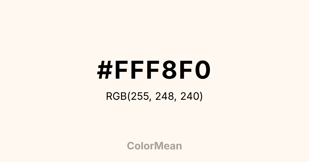 #FFF8F0 color swatch