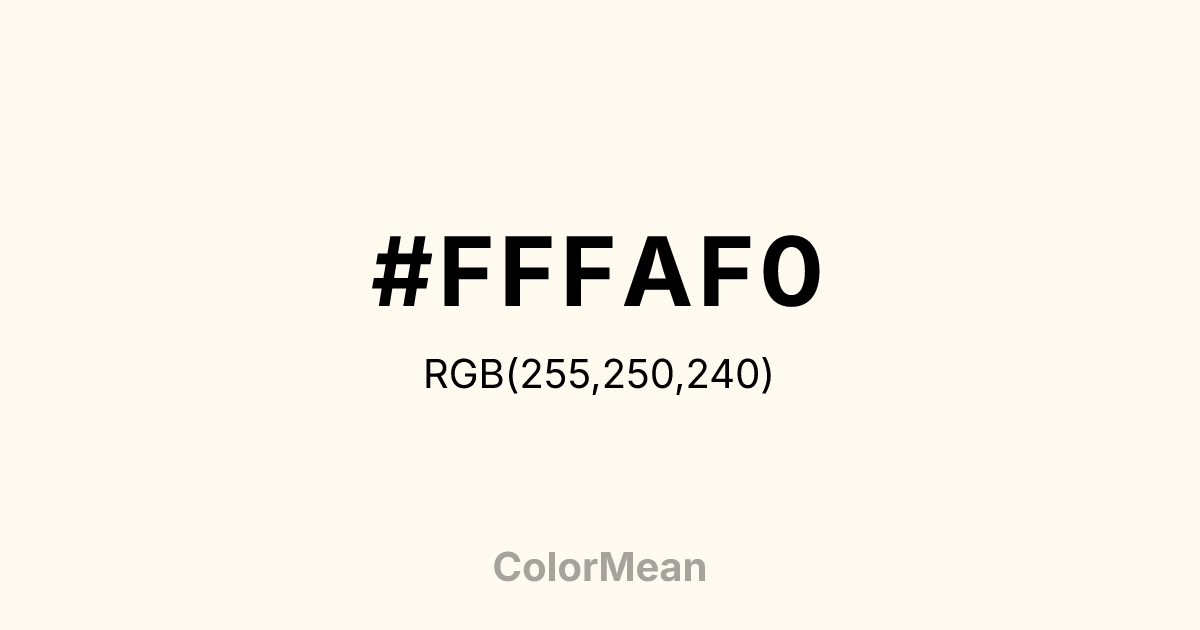 #FFFAF0 color swatch