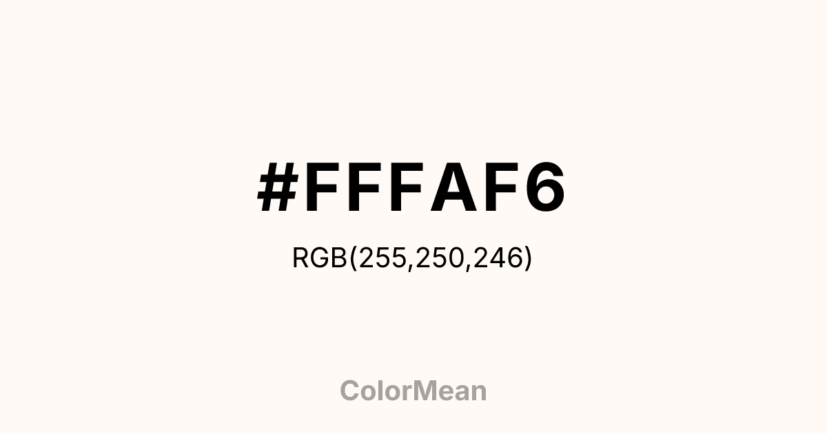#FFFAF6 color swatch