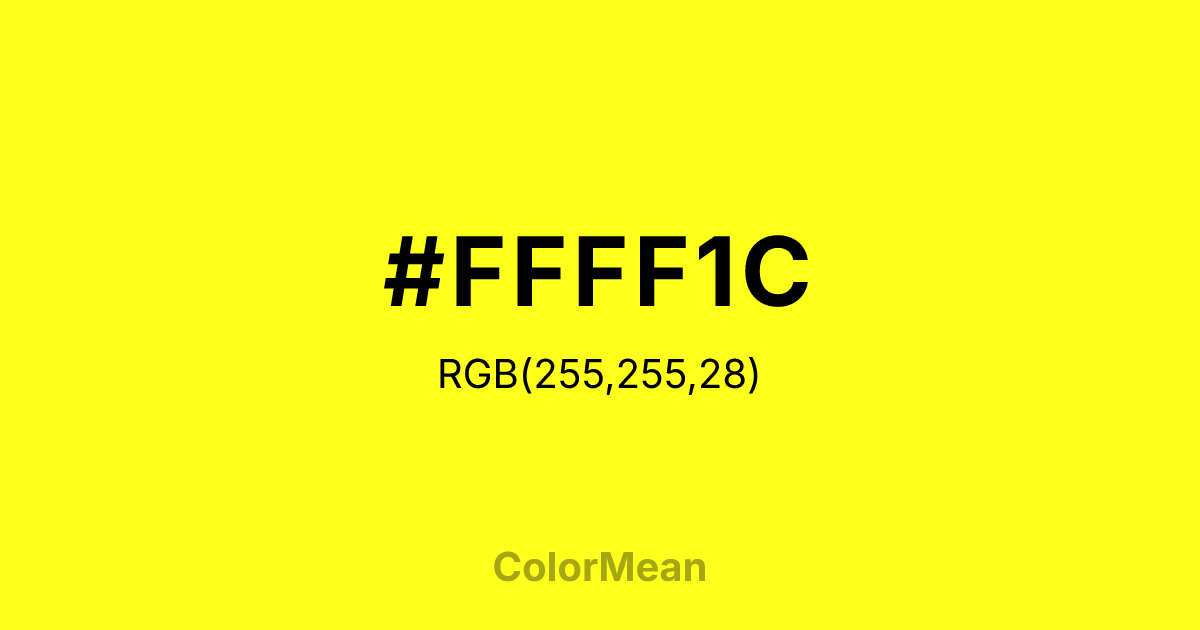 #FFFF1C color swatch