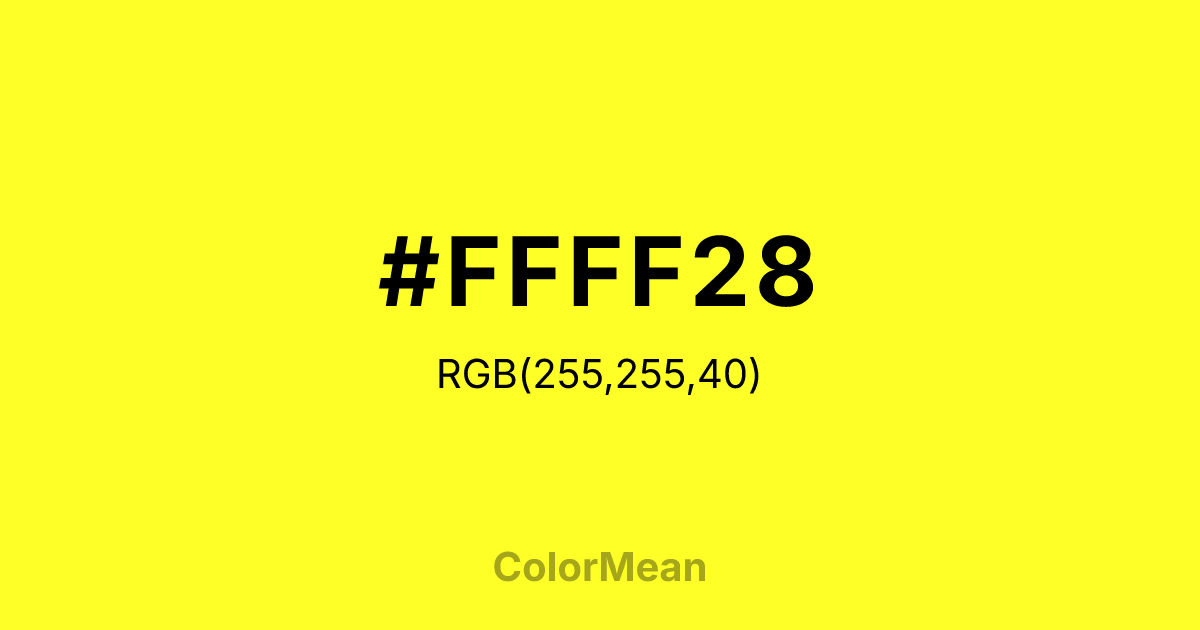 #FFFF28 color swatch