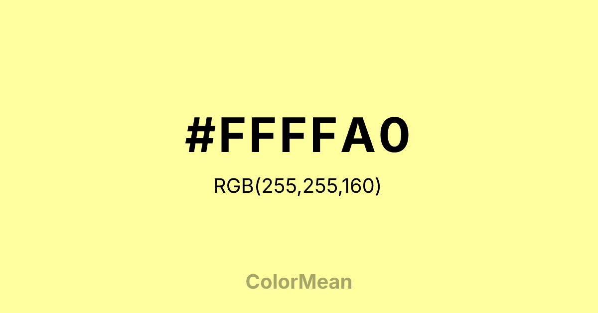 #FFFFA0 color swatch