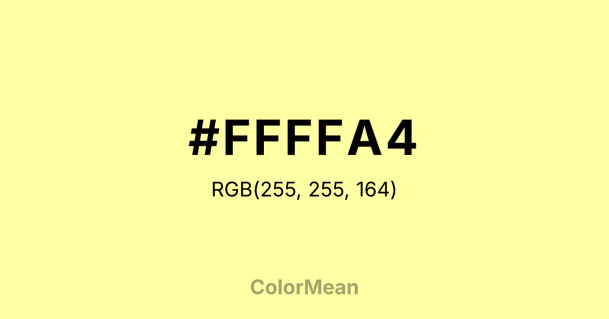 #FFFFA4 color swatch