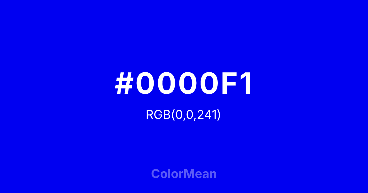 #0000F1 color swatch