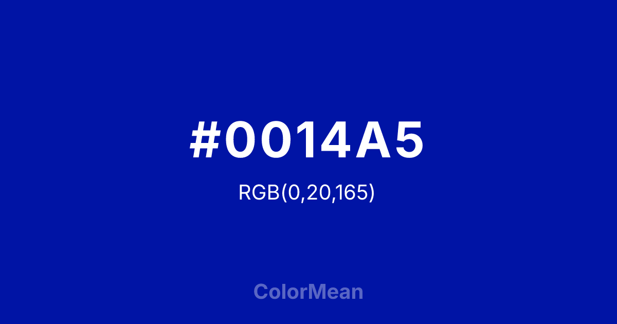#0014A5 color swatch