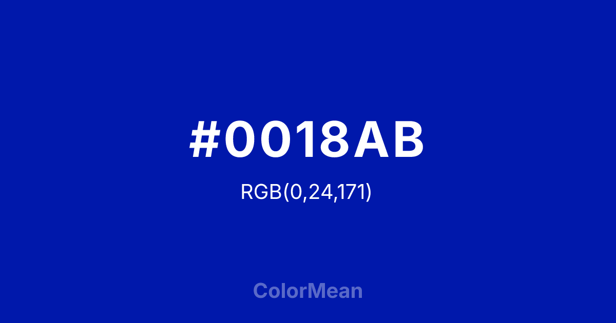 #0018AB color swatch