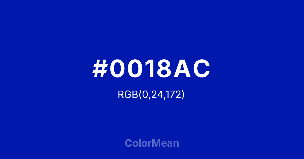#0018AC color swatch