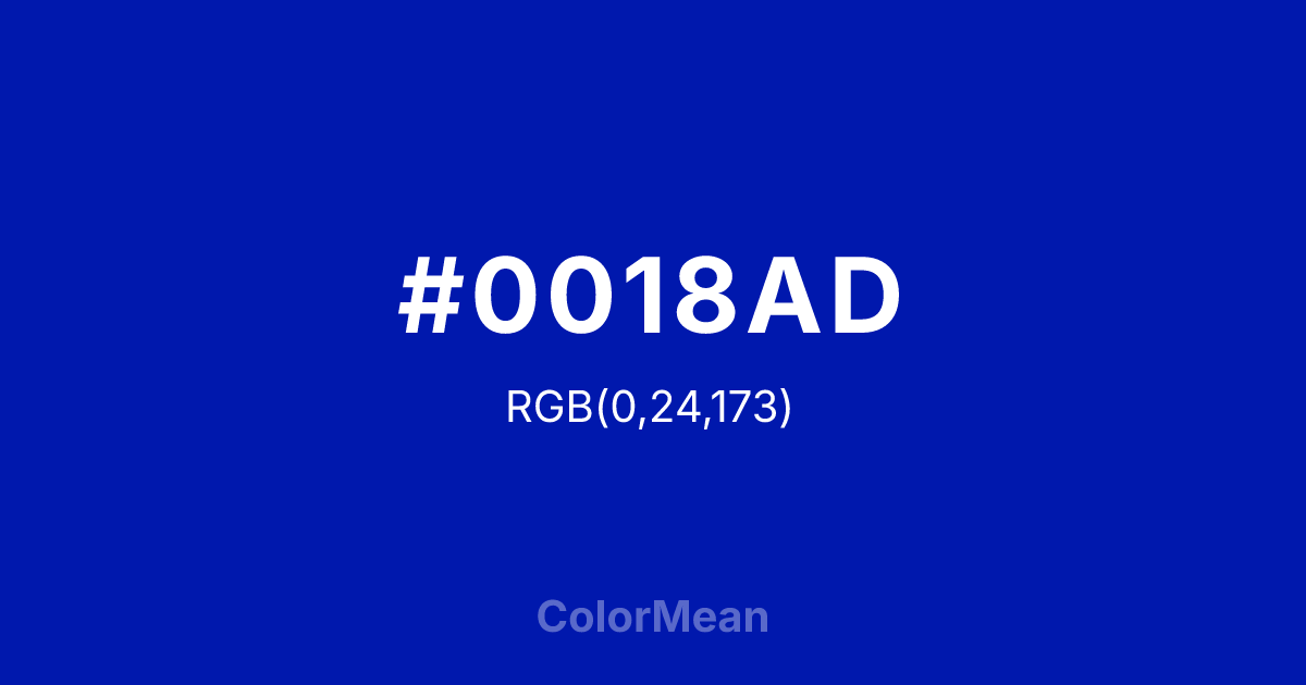 #0018AD color swatch