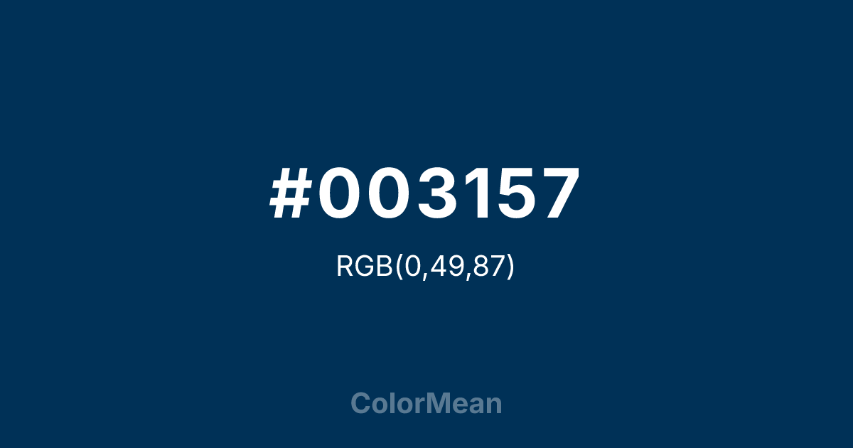 #003157 color swatch